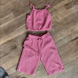 Old Navy Red Gingham Kids Bottoms Set